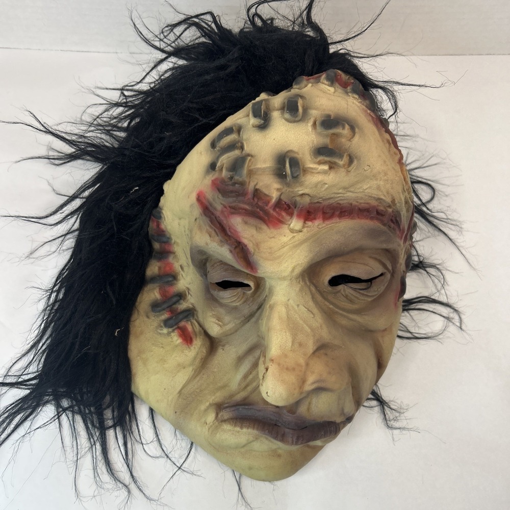 Vtg Topstone Latex? Halloween Scary  Frankenstein Monster Zombie Black Hair